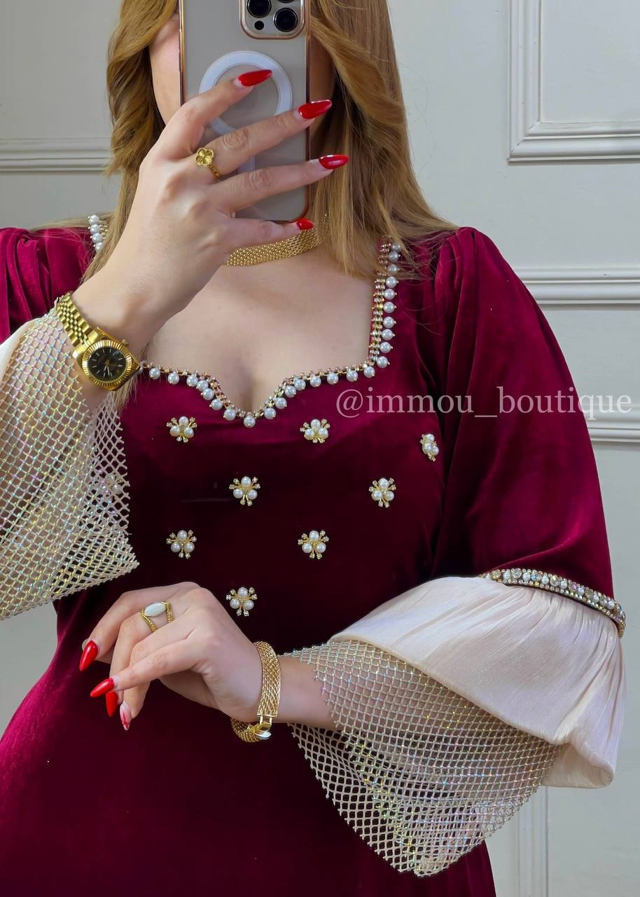 Robe -YASSMINE- Bordeaux