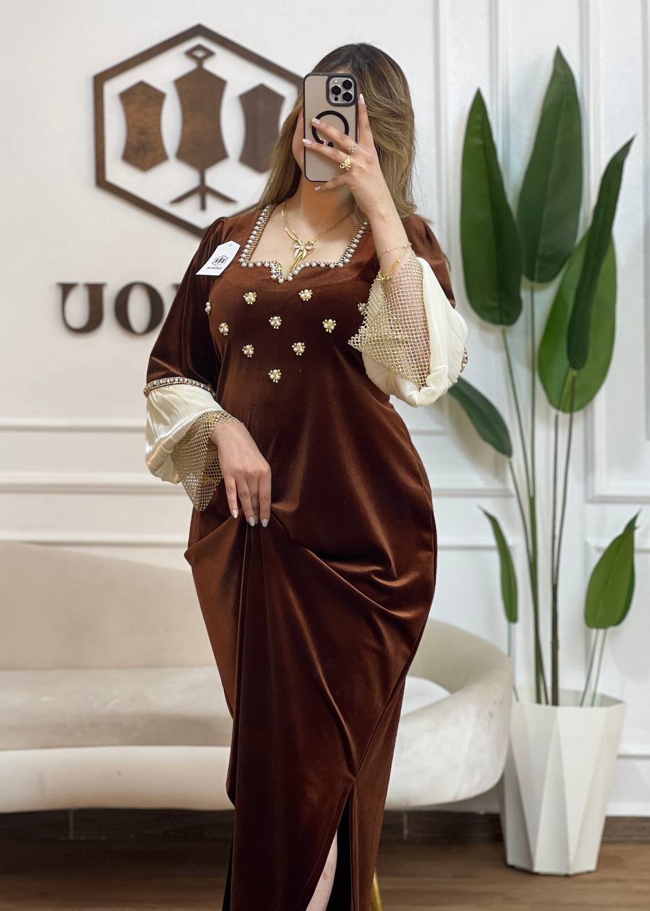 Robe -YASSMINE- marron